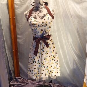 Jody Kristopher Halter Mini Dress with Polka Dots